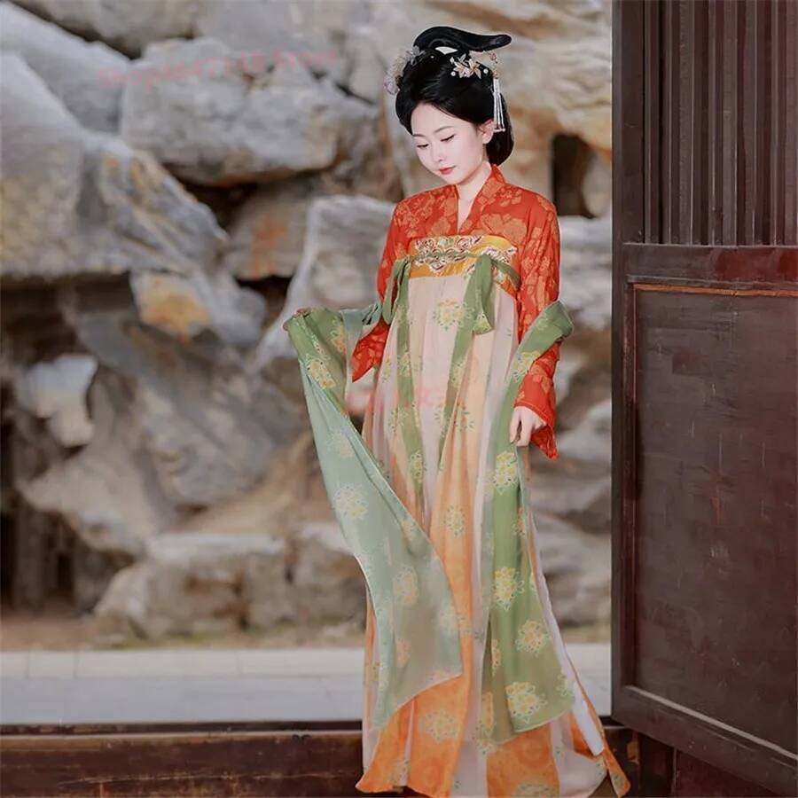 Ethnic Style Dresses - ชุดคอสเพลย์ การแสดงบนเวที ฮั่นฝูแบบดั้งเดิม เสื้อผ้าผู้หญิง ชุดจีน ชุดนางฟ้า