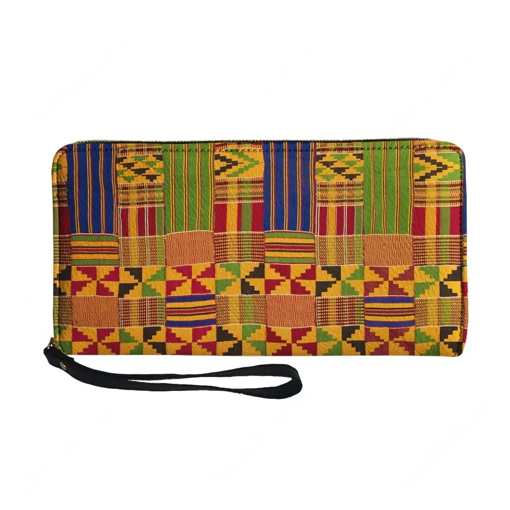 Ethnic Fashion Men - กระเป๋าสตางค์แบบยาวลายพิมพ์คู่ ดีไซน์วัฒนธรรมชาติแอฟริกัน กระเป๋าสตางค์แบบซิปสำหรับผู้ชายและผู้หญิง กระเป๋าสตางค์พกพา กระเป๋าของขวัญ