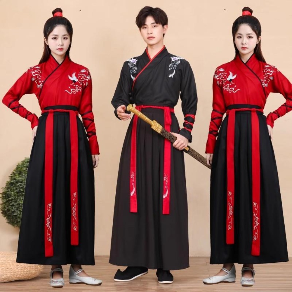 Ethnic Style Dresses - เสื้อผ้าจีนแบบดั้งเดิมฮันฟูชุดคอสเพลย์เครื่องแต่งกายสไตล์ชาติพันธุ์เสื้อผ้าผู้หญิงผู้ชายวินเทจปาร์ตี้เวทีวูซูกังฟู