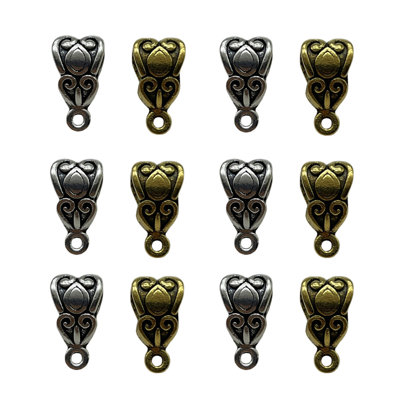 Ethnic Fashion Way - 25Pcs 7*13Mm 2สีสไตล์วินเทจสร้อยคอสร้อยข้อมือเครื่องประดับส้อม3 Ways Connector DIY