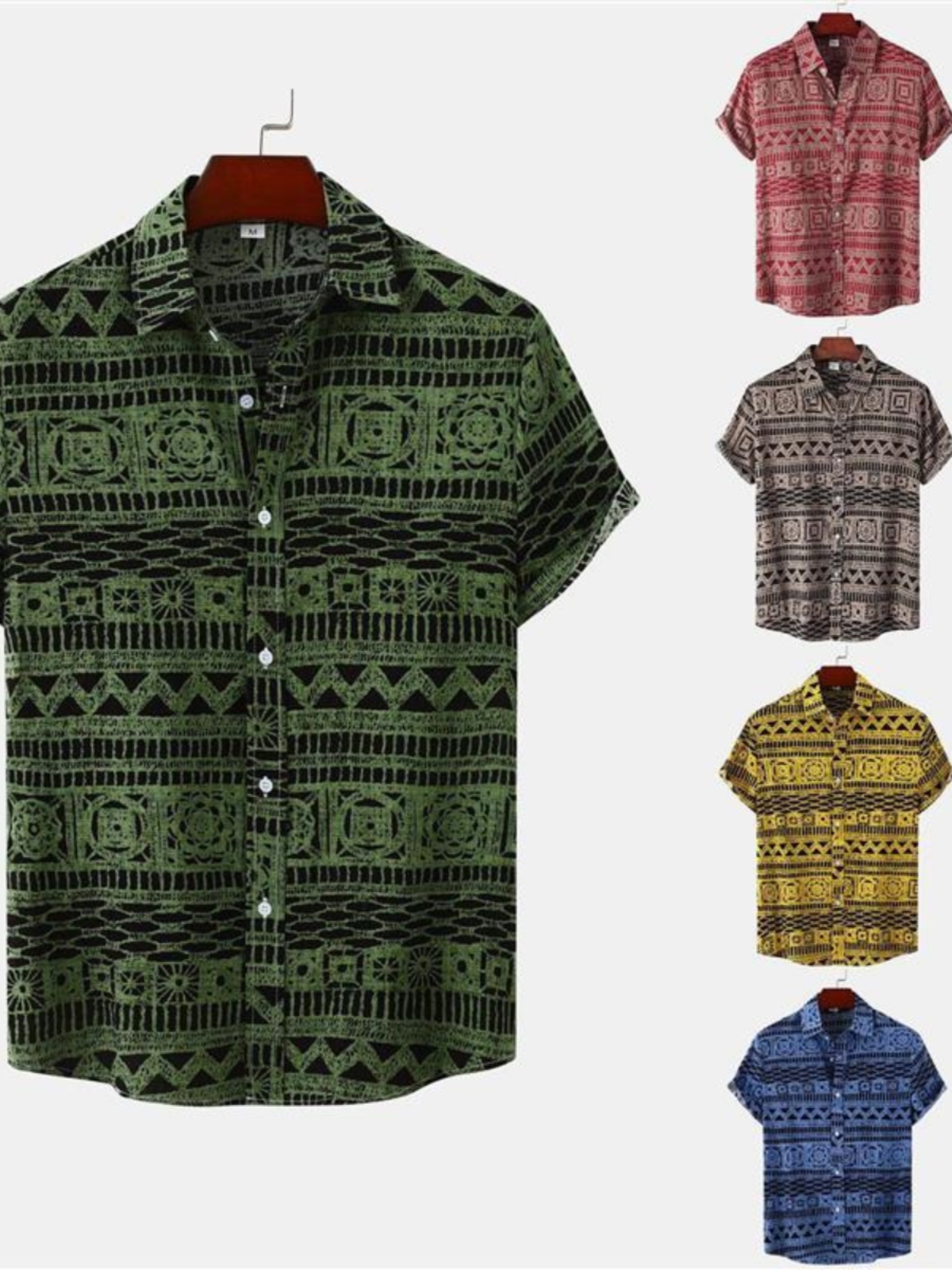เสื้อเชิ้ตแขนสั้นผู้ชายไซส์ใหญ - Urban Ethnic Fashion บทวิจารณ์และราคา