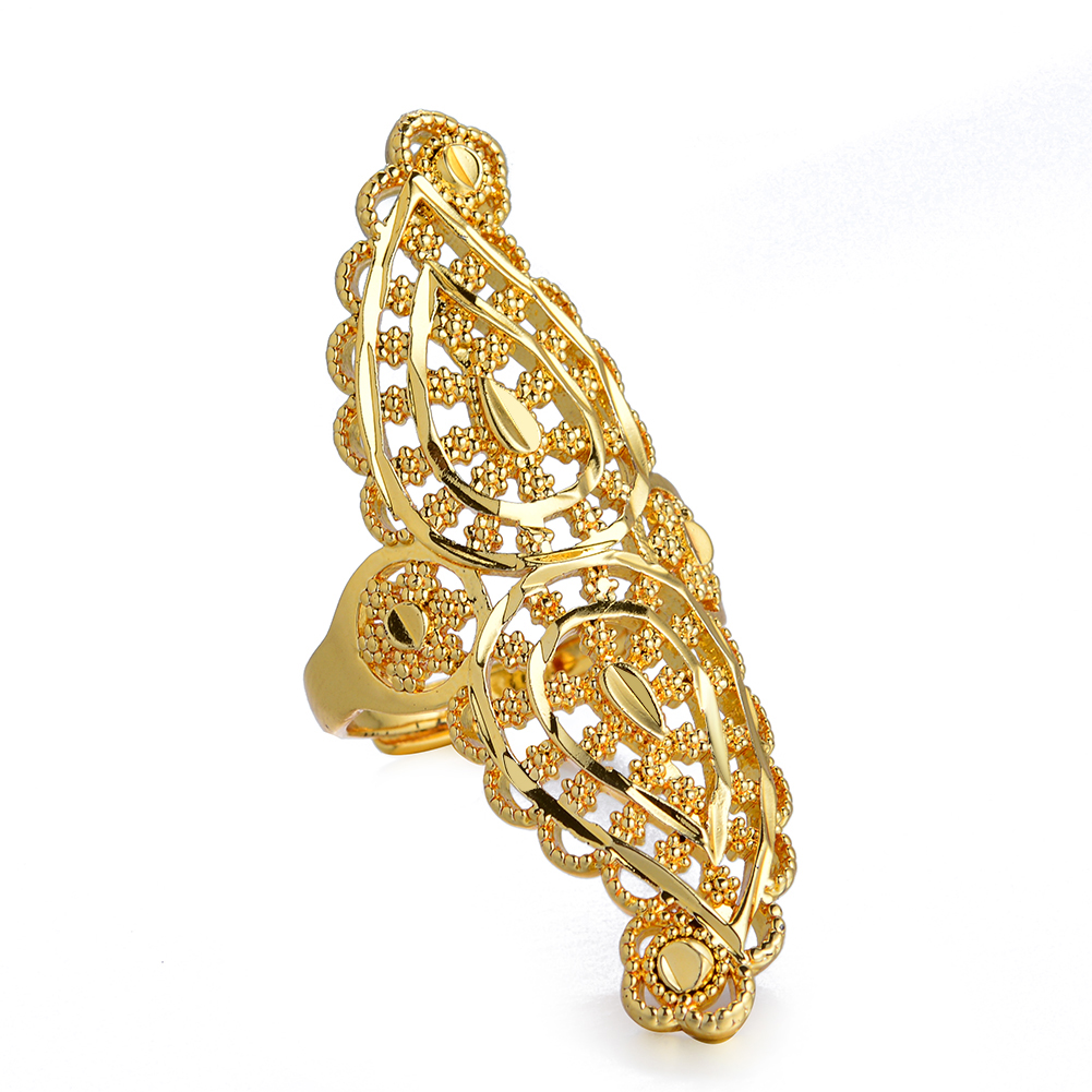 แหวนอินเดียลายดอกไม้ขนาดใหญ่สุ - Ethnic Fashion Dubai บทวิจารณ์และราคา
