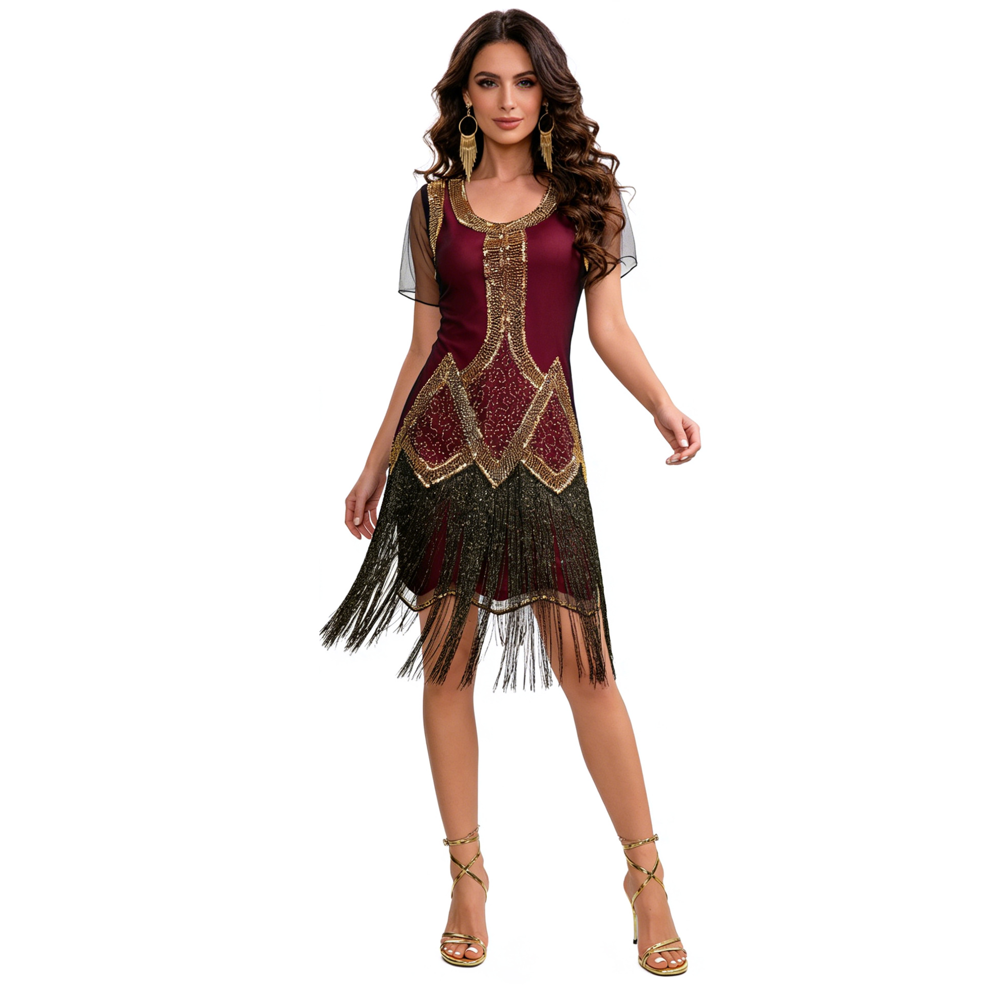 ชุดเดรสประดับเลื่อมสไตล์ย้อนยุ - Ethnic Fashion Dress บทวิจารณ์และราคา