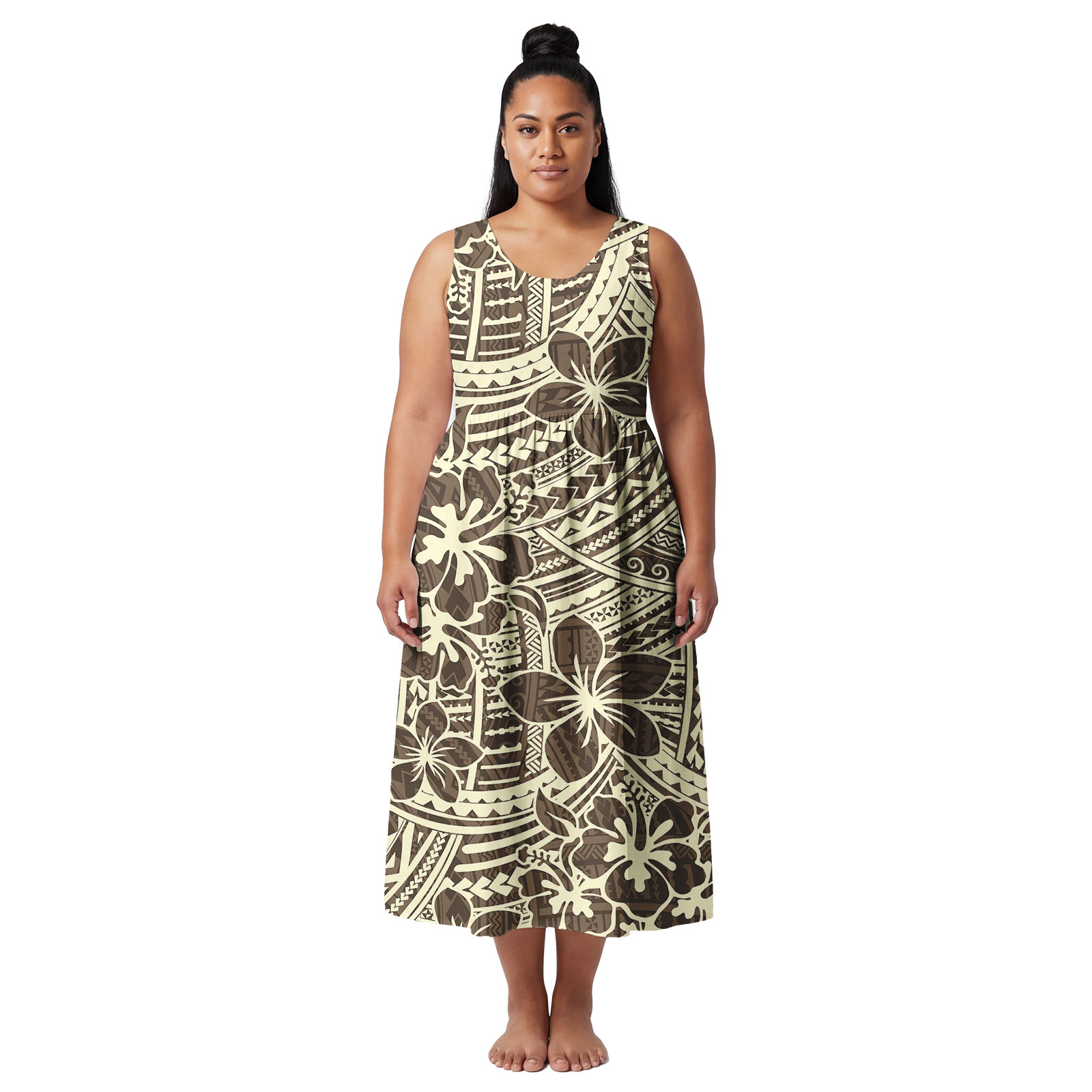ชุดเดรสไซส์พลัสสไตล์โพลีนีเซีย - Ethnic Style Dresses บทวิจารณ์และราคา