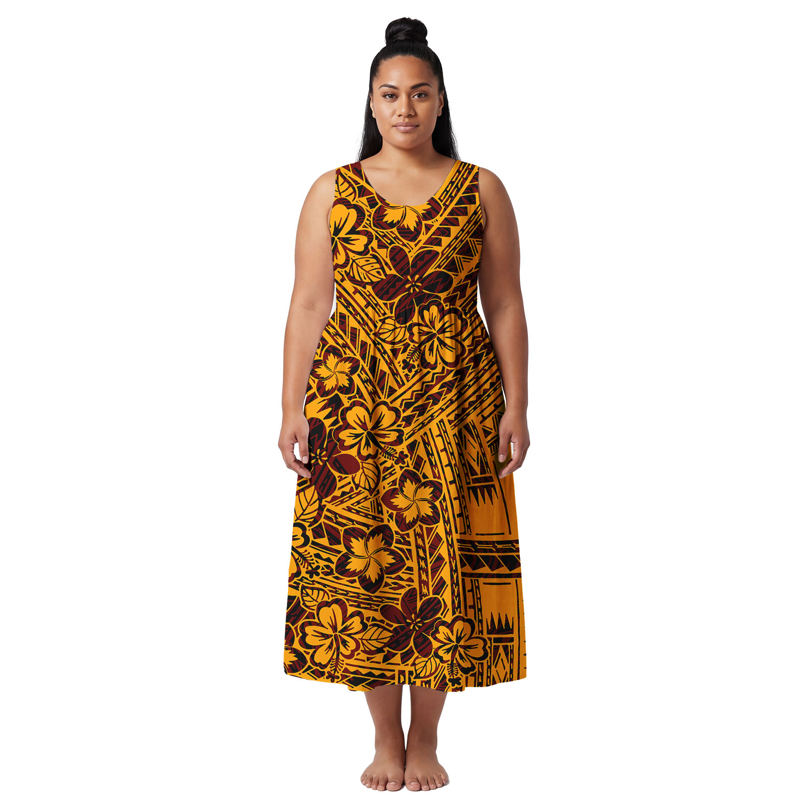 ชุดเดรสไซส์พลัสสไตล์โพลีนีเซีย - Ethnic Style Dresses บทวิจารณ์และราคา