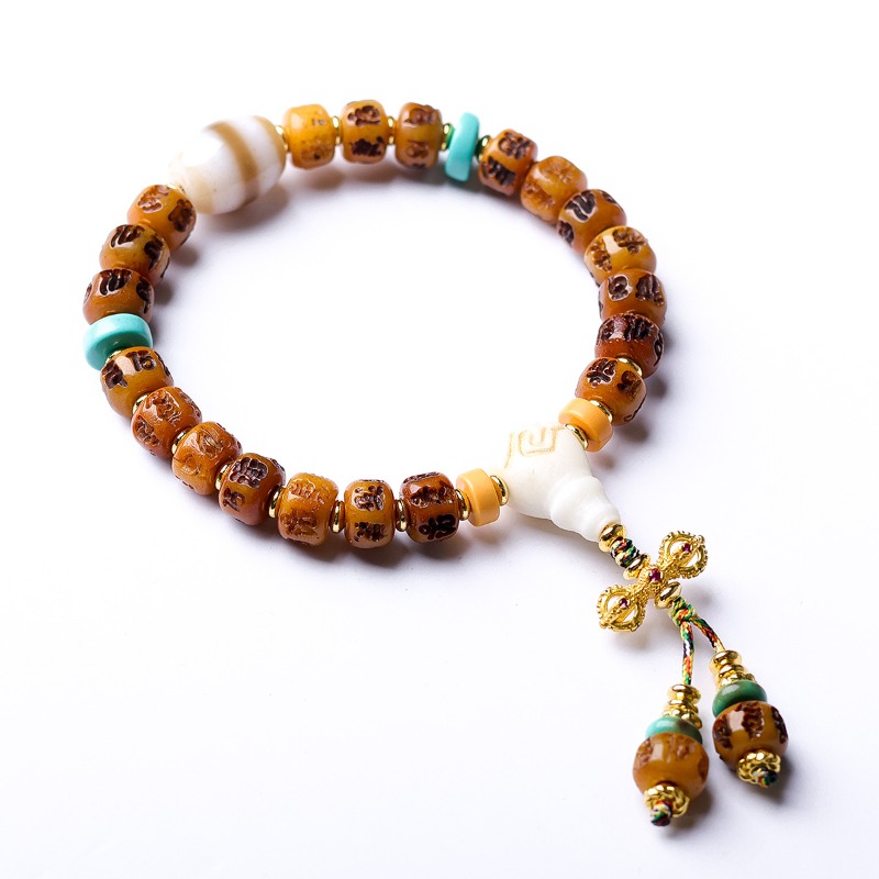กำไลข้อมือแบบทิเบต แกะสลักด้วย - Ethnic Fashion Way บทวิจารณ์และราคา