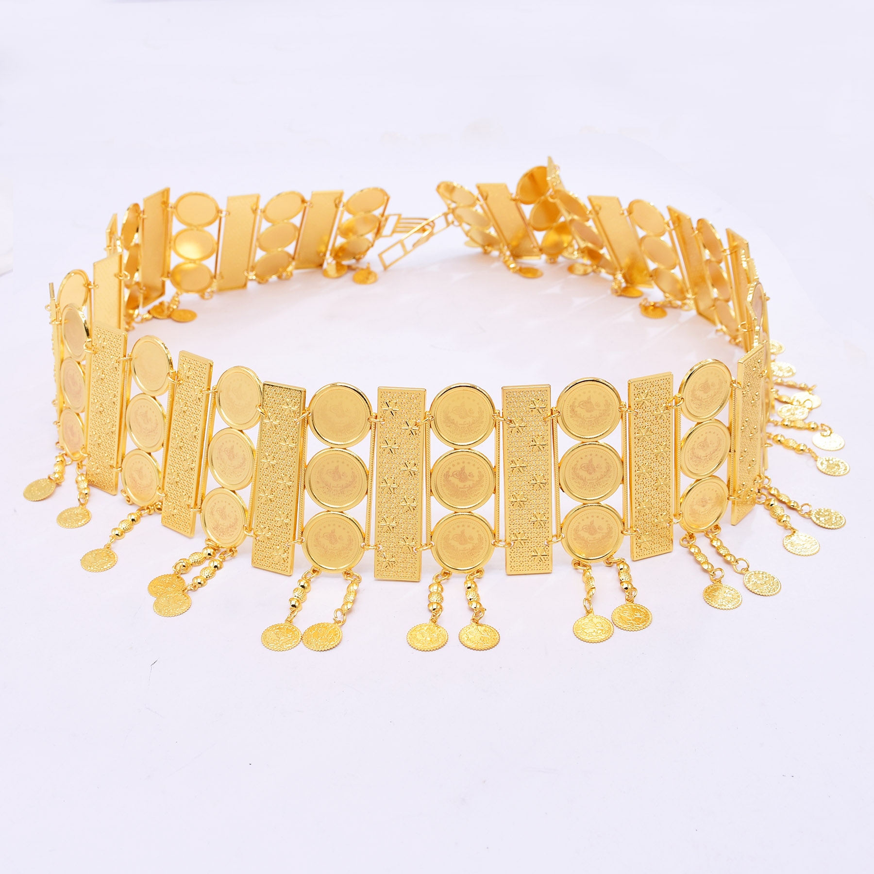 เข็มขัดประดับพู่เหรียญกว้าง 3  - Ethnic Fashion Co In บทวิจารณ์และราคา