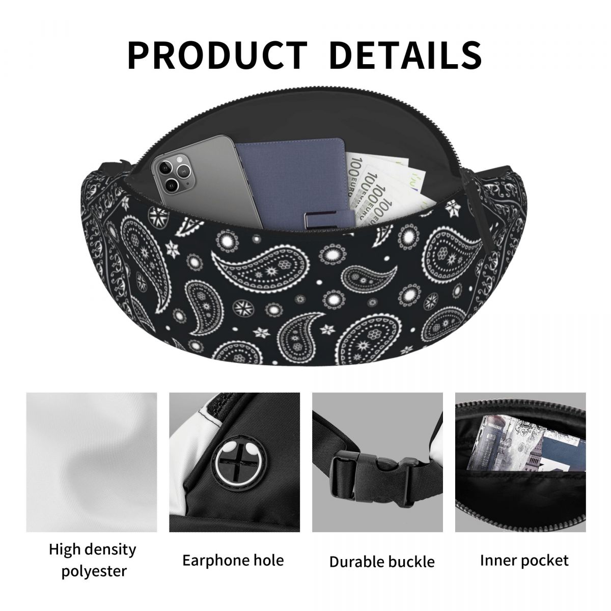 กระเป๋าคาดเอวลายดอกไม้สไตล์คลา - Ethnic Fashion Men บทวิจารณ์และราคา