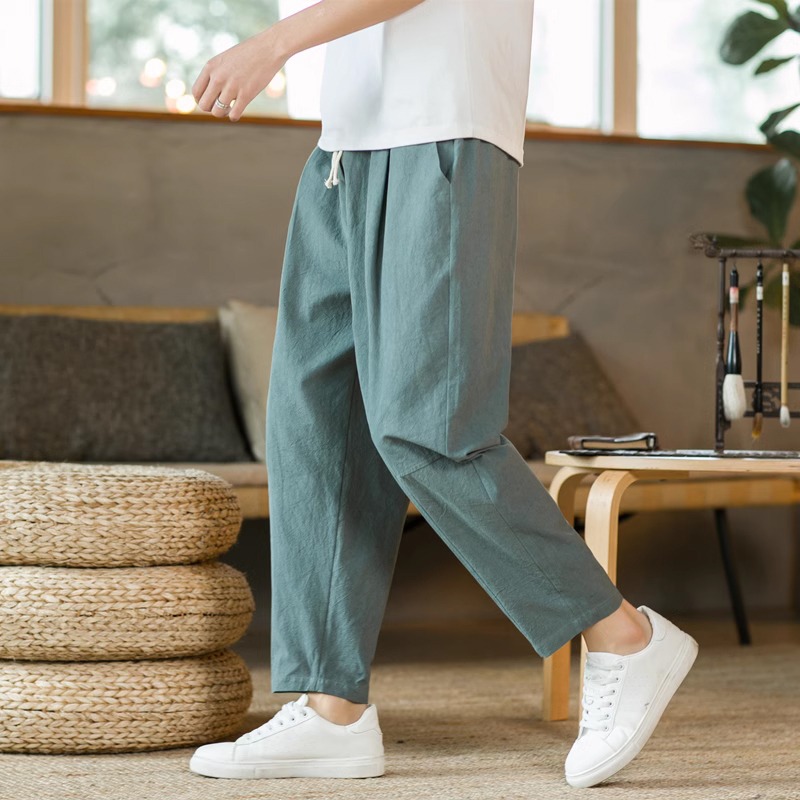 กางเกงผ้าลินินสำหรับผู้ชายแบบใ - Ethnic Fashion Men บทวิจารณ์และราคา