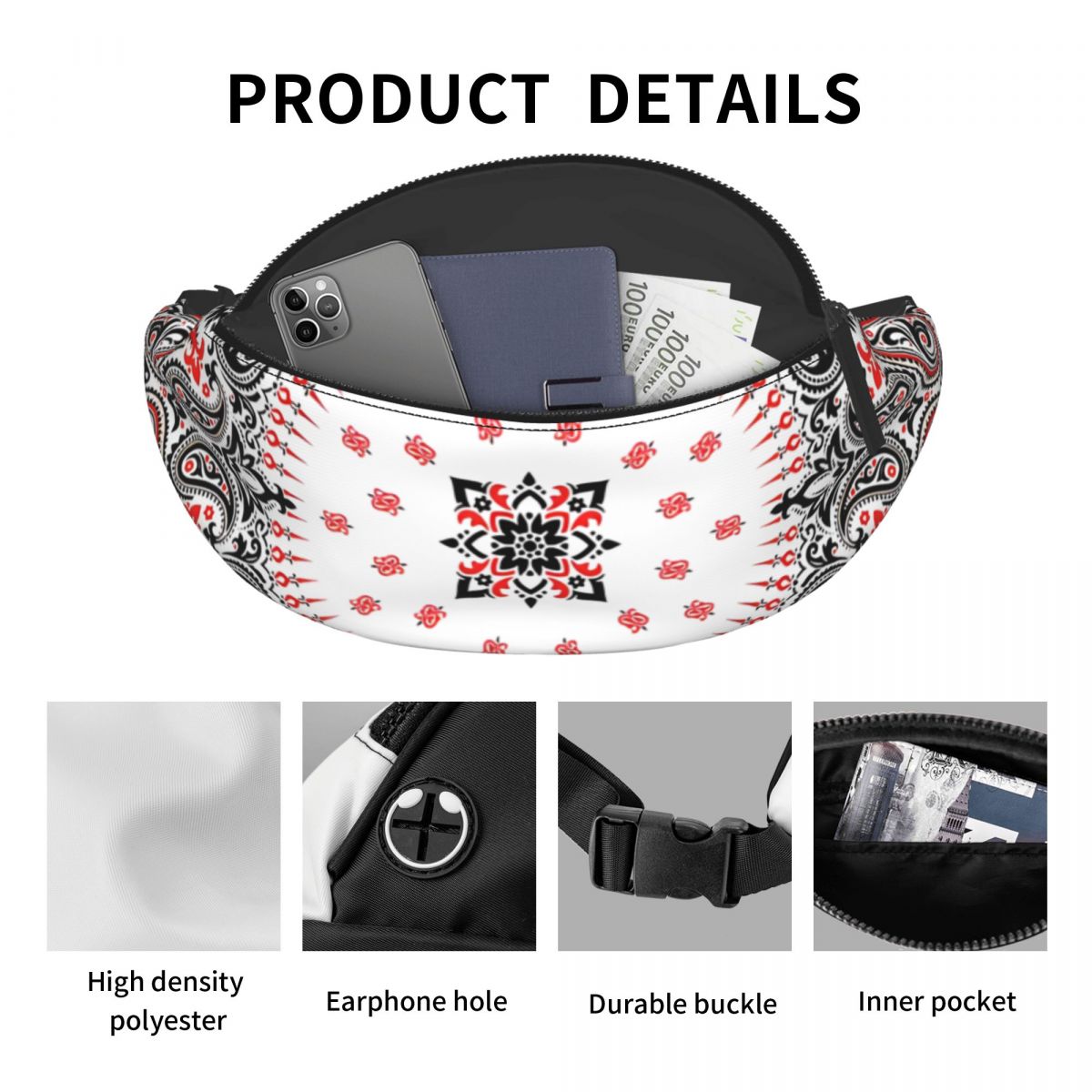 กระเป๋าคาดเอวลายดอกไม้สไตล์คลา - Ethnic Fashion Men บทวิจารณ์และราคา
