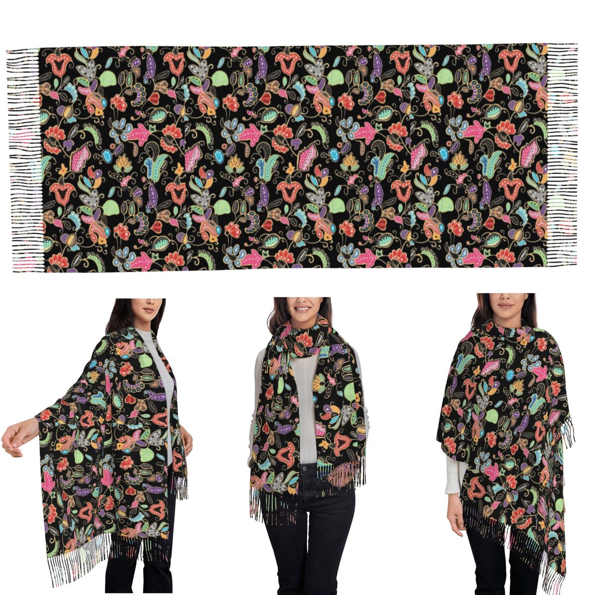 ผ้าคลุมไหล่บาติกสีม่วง ผ้าพันค - Batik Sarong Wrap บทวิจารณ์และราคา