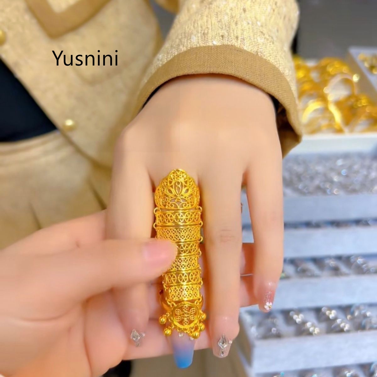 แหวนทองชุบ 24K สไตล์ชาติพันธุ์ - Ethnic Fashion Dubai บทวิจารณ์และราคา