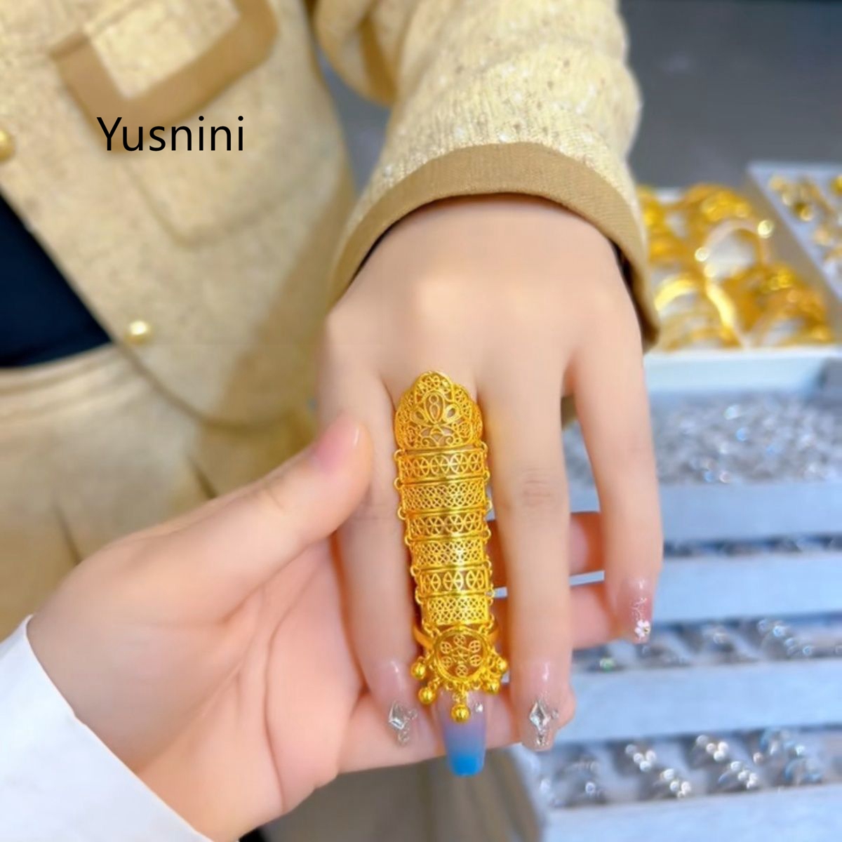 แหวนทองชุบ 24K สไตล์ชาติพันธุ์ - Ethnic Fashion Dubai บทวิจารณ์และราคา
