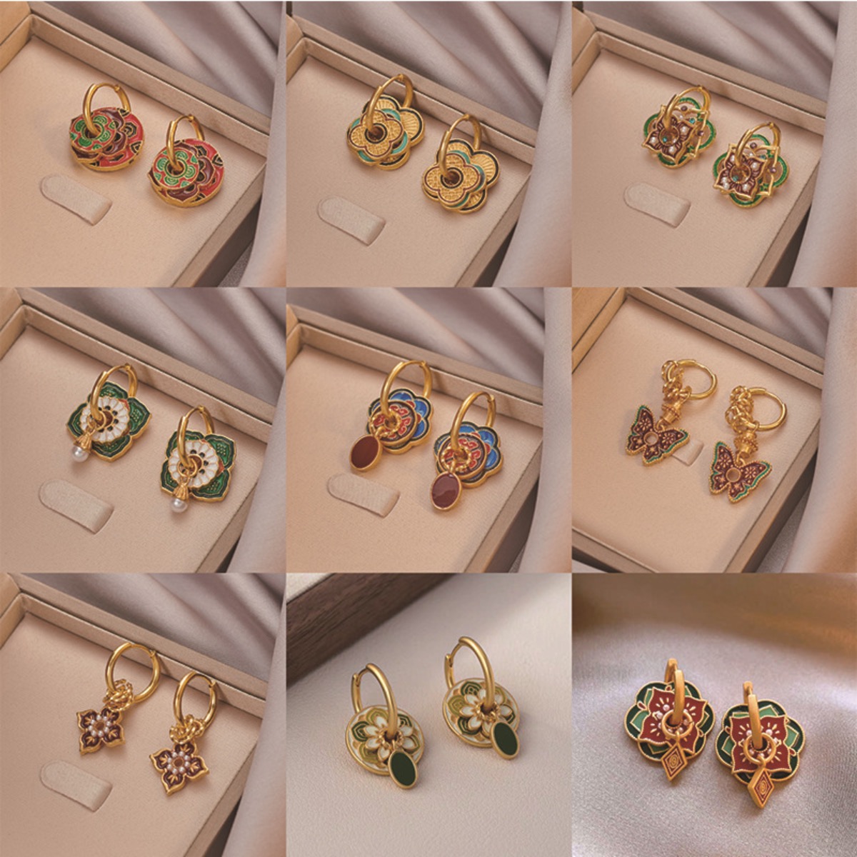 ชาติพันธุ์จีนเคลือบสีสันต่างหู - Ethnic Fashion Way บทวิจารณ์และราคา