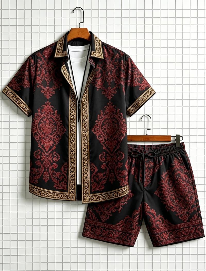 ชุดเสื้อเชิ้ตแขนสั้นและกางเกงข - Ethnic Wear บทวิจารณ์และราคา