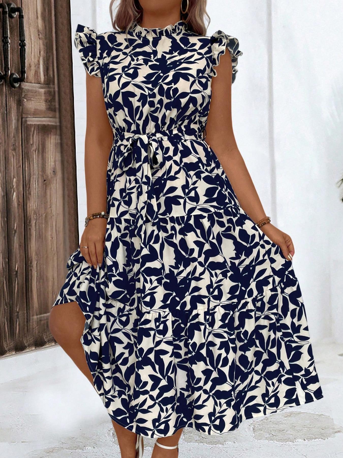 ขนาดบวกพิมพ์ลายดอกไม้ Ruched B - Ethnic Fashion Dress บทวิจารณ์และราคา