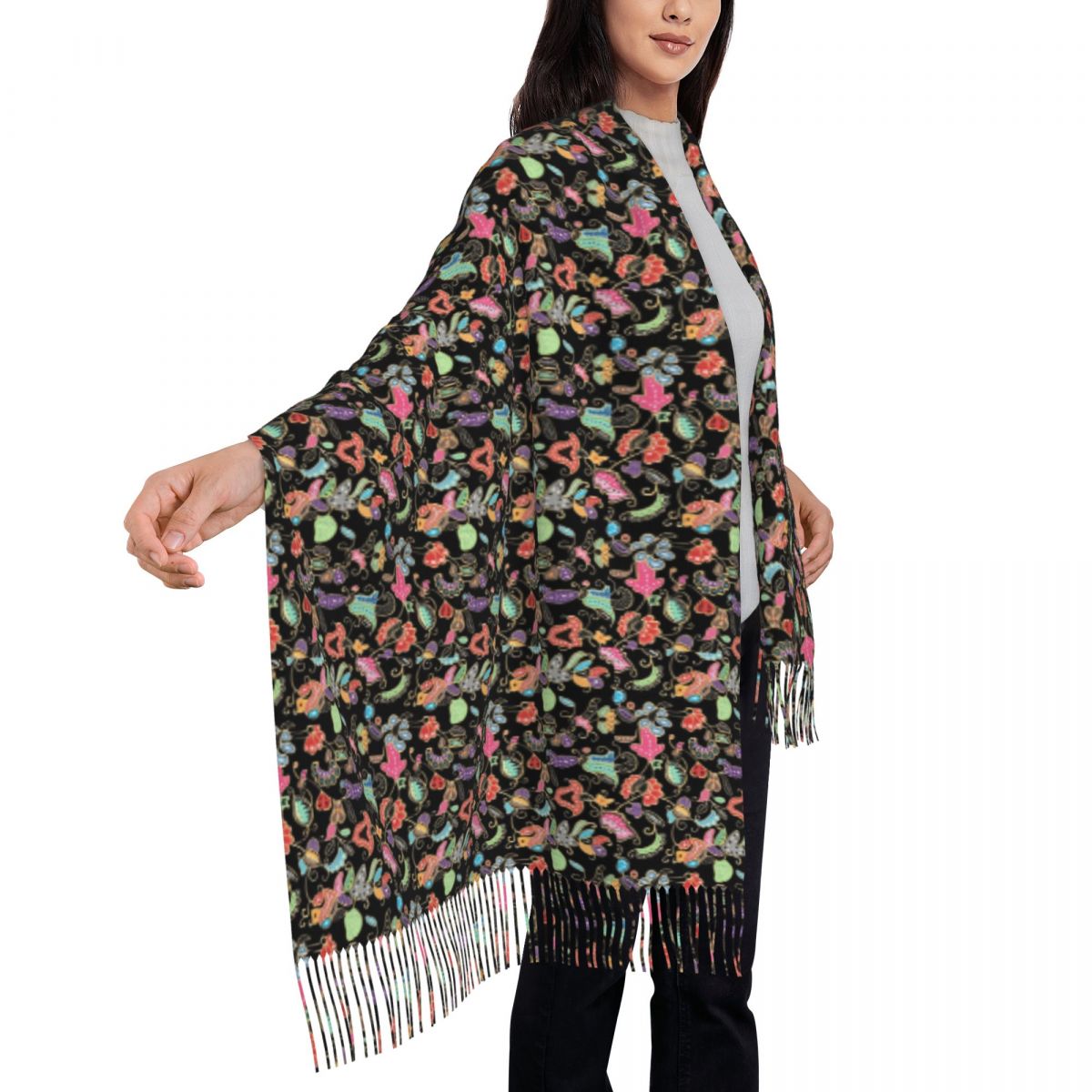 ผ้าคลุมไหล่บาติกสีม่วง ผ้าพันค - Batik Sarong Wrap บทวิจารณ์และราคา