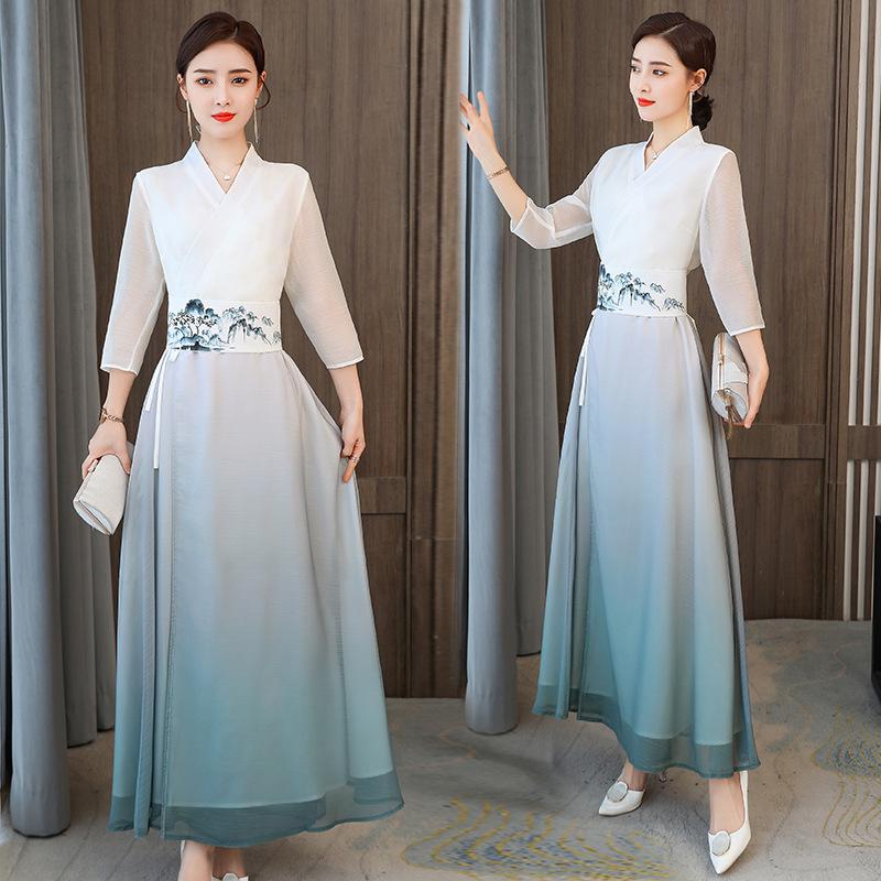 Hanfu สตรีทแวร์สไตล์วินเทจเสื้ - Ethnic Style Dresses บทวิจารณ์และราคา