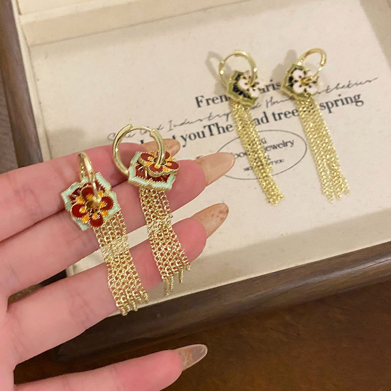 ต่างหูเคลือบสีสไตล์จีนสำหรับผู - Ethnic Fashion Way บทวิจารณ์และราคา