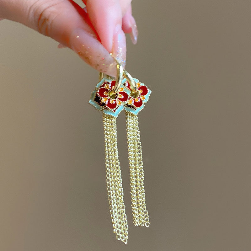 ต่างหูเคลือบสีสไตล์จีนสำหรับผู - Ethnic Fashion Way บทวิจารณ์และราคา
