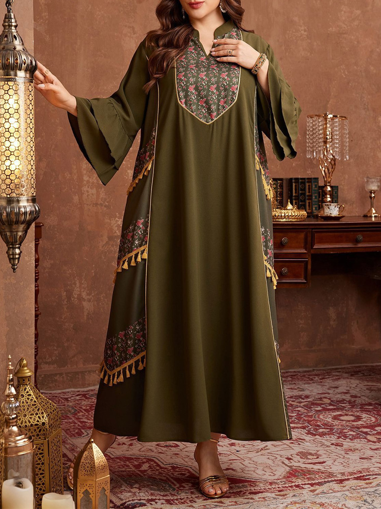 ชุดเดรสอาบายะพิมพ์ลายสไตล์ชาติ - Ethnic Style Dresses บทวิจารณ์และราคา